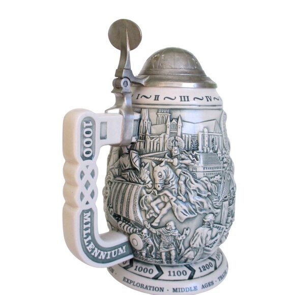 Avon 1999 LE Millennium Collectors Stein - 1000 Years of History - Man Cave Bar - Picture 6 of 12